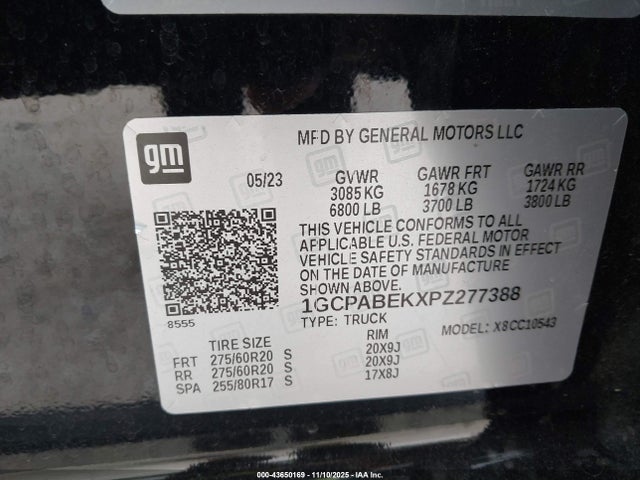 Aukcja sprzedaży 2023 Chevrolet Silverado 1500, vin: 1GCPABEKXPZ277388, numer aukcji: 43650169