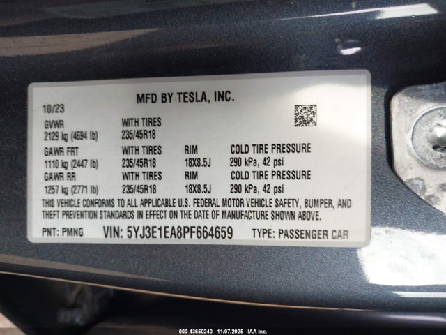 2023 TESLA MODEL 3 5YJ3E1EA8PF664659 Photo 8