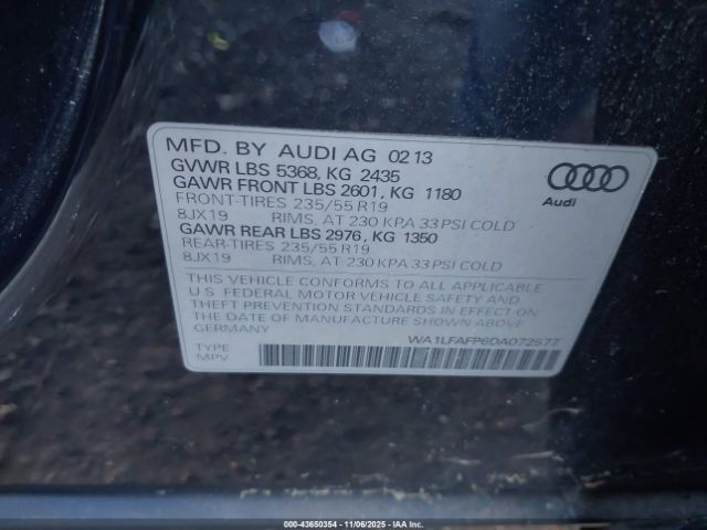 2013 AUDI Q5 WA1LFAFP6DA072577 Photo 8