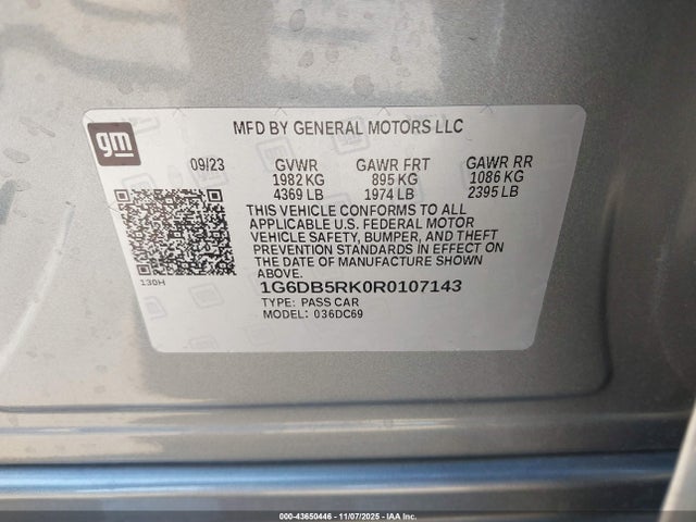 Продажа на аукционе авто 2024 Cadillac Ct4 Premium Luxury, vin: 1G6DB5RK0R0107143, номер лота: 43650446