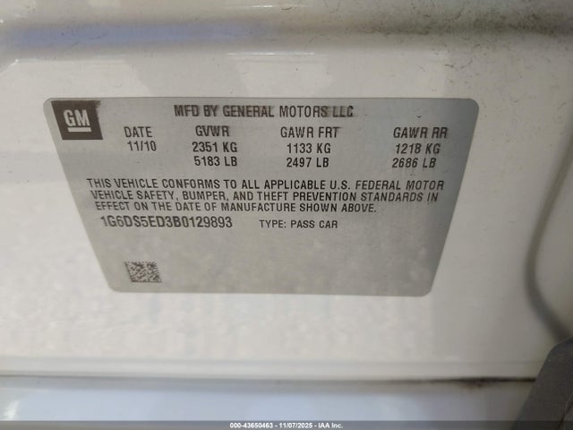 2011 CADILLAC CTS 1G6DS5ED3B0129893 Photo 8