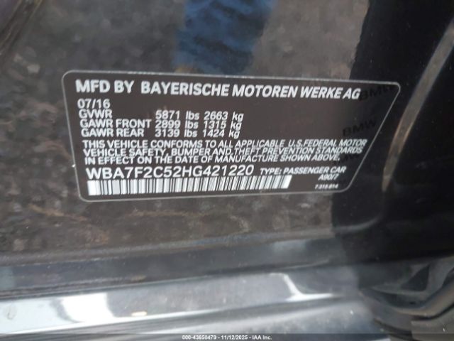 2017 BMW 750I WBA7F2C52HG421220 Photo 8