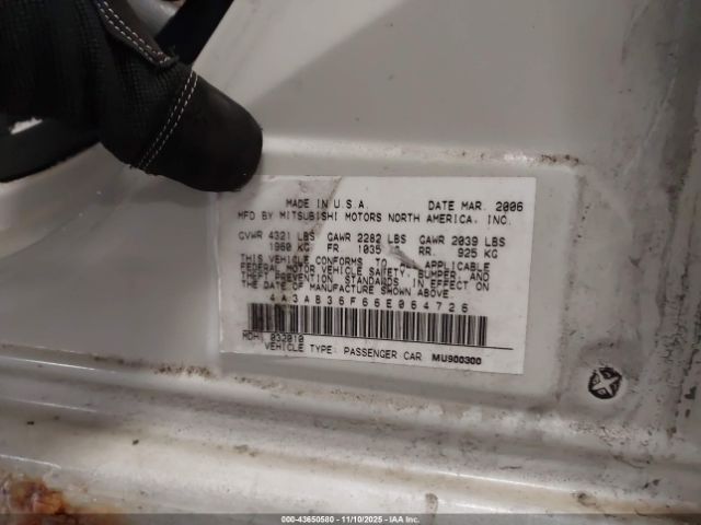 2006 MITSUBISHI GALANT 4A3AB36F66EO64726 Photo 8