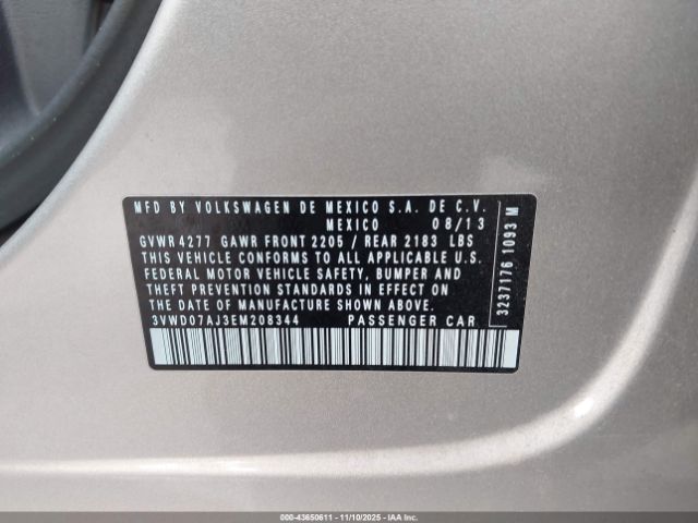 2014 VOLKSWAGEN JETTA 3VWD07AJ3EM208344 Photo 8