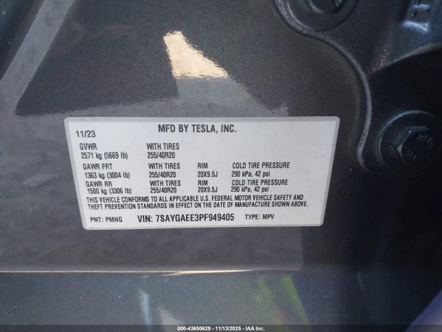 2023 TESLA MODEL Y 7SAYGAEE3PF949405 Photo 8