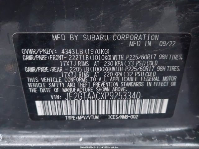 2023 SUBARU CROSSTREK JF2GTAACXP9253340 Photo 8