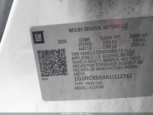 2019 CHEVROLET VOLT 1G1RC6S5XKU112741 Photo 8