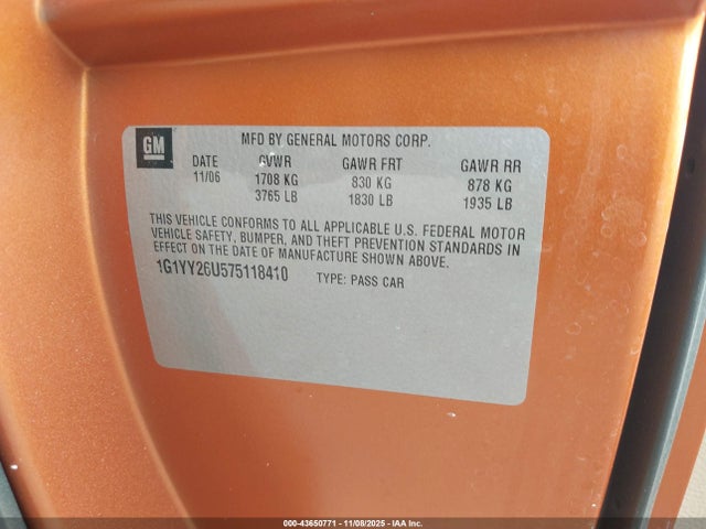 2007 CHEVROLET CORVETTE 1G1YY26U575118410 Photo 8