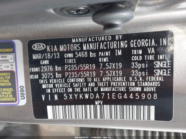 2014 KIA SORENTO 5XYKWDA71EG445908 Photo 8