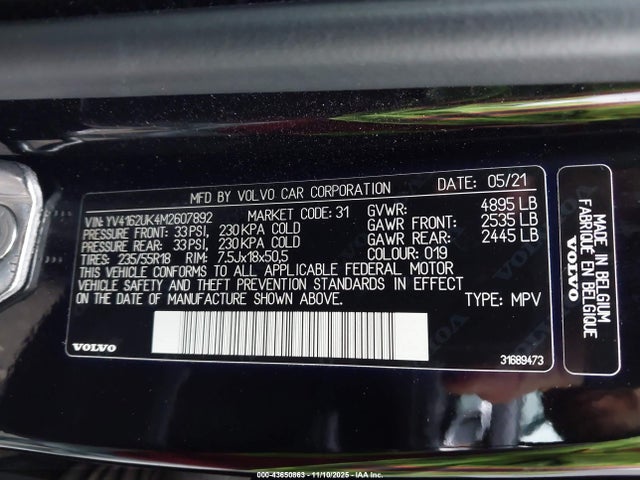 2021 VOLVO XC40 YV4162UK4M2607892 Photo 8