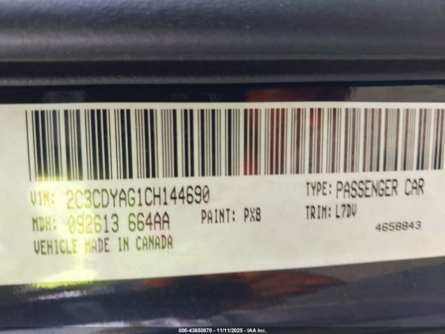 2012 DODGE CHALLENGER 2C3CDYAG1CH144690 Photo 8