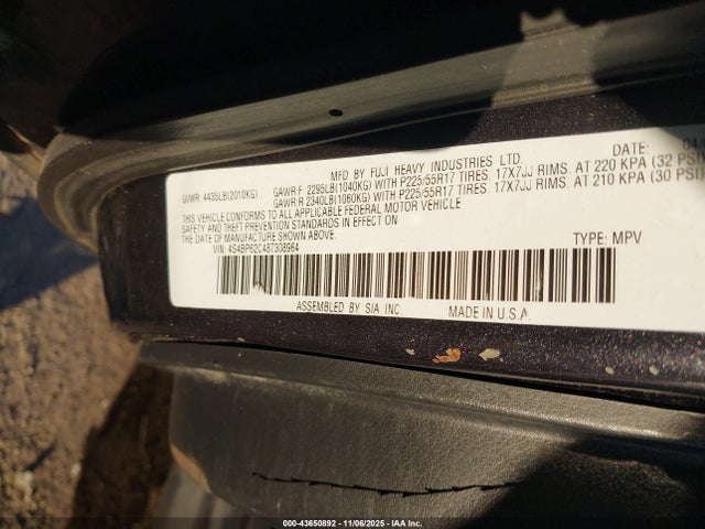 2008 Subaru Outback 2.5i Limited/2.5i Limited L.l. Bean Edition მანქანა იყიდება აუქციონზე, vin: 4S4BP62C487308964, აუქციონის ნომერი: 43650892