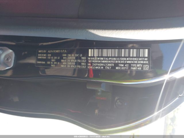 2020 ALFA ROMEO STELVIO ZASPAKBN1L7C86878 Photo 8