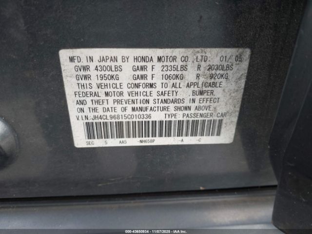 2005 ACURA TSX JH4CL96815C010336 Photo 8