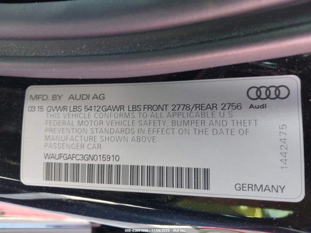 2016 AUDI A6 WAUFGAFC3GN015910 Photo 8