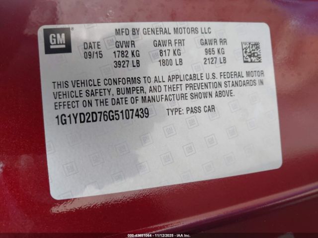 2016 CHEVROLET CORVETTE 1G1YD2D76G5107439 Photo 8