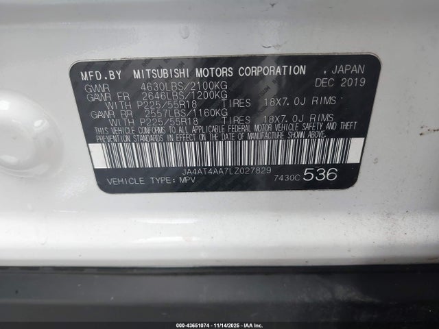 2020 MITSUBISHI ECLIPSE CROSS JA4AT4AA7LZ027829 Photo 8
