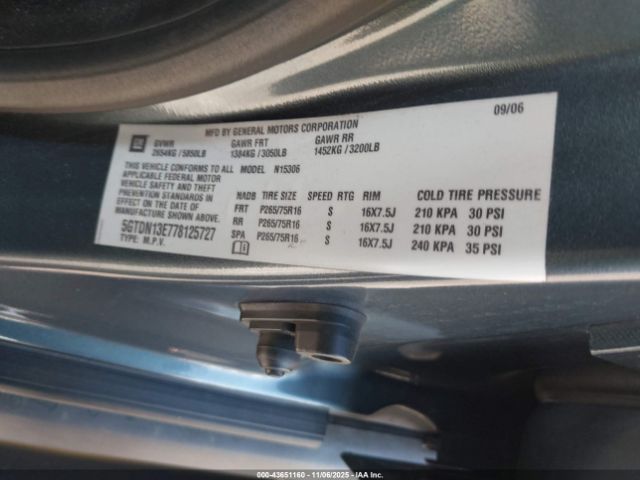 2007 HUMMER H3 SUV 5GTDN13E778125727 Photo 8