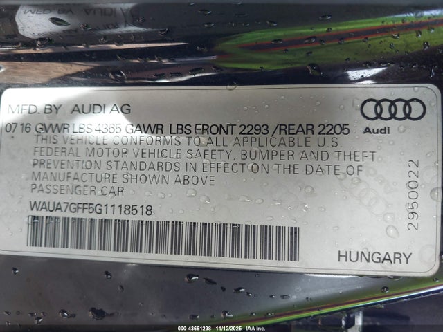2016 AUDI A3 WAUA7GFF5G1118518 Photo 8