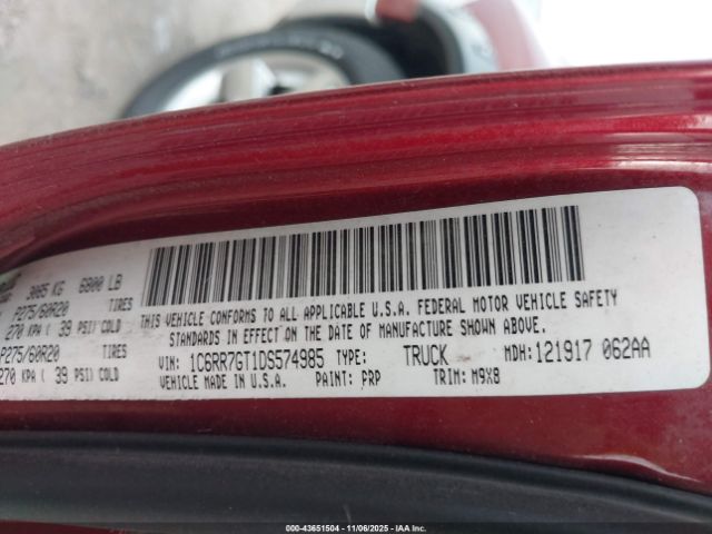 2013 RAM 1500 1C6RR7GT1DS574985 Photo 8