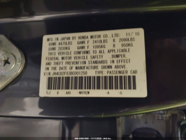 2011 ACURA TSX JH4CU2F63BC001250 Photo 8