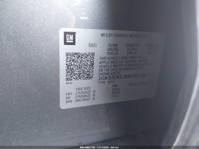 1GKS2DKL3MR301739 GMC Yukon 4wd Denali