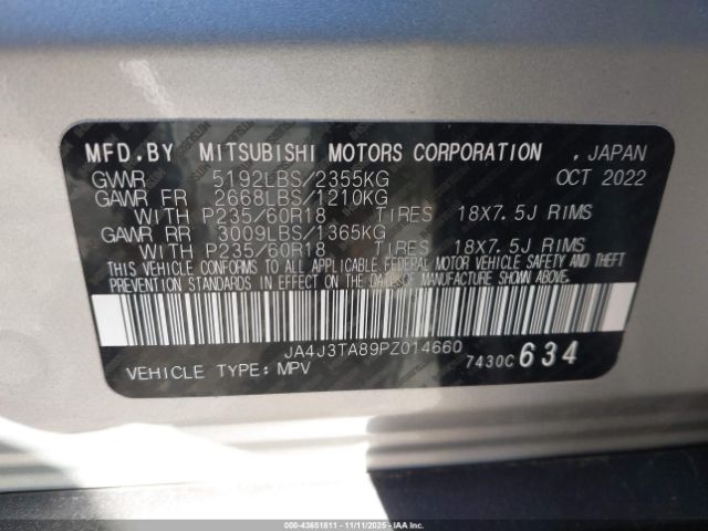2023 MITSUBISHI OUTLANDER JA4J3TA89PZ014660 Photo 8