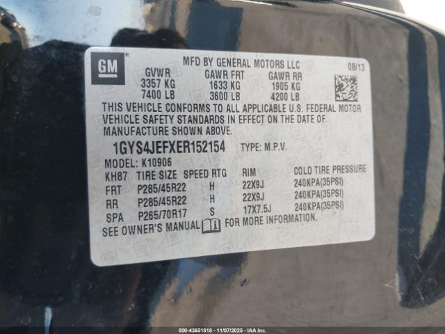 2014 CADILLAC ESCALADE ESV 1GYS4JEFXER152154 Photo 8