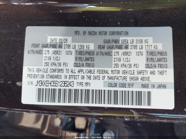 JM3KKEHC5S1236243 Mazda Cx-90 3.3 Turbo S Premium Plus Package
