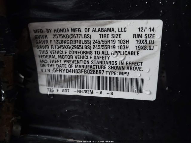2015 ACURA MDX 5FRYD4H83FB028697 Photo 8