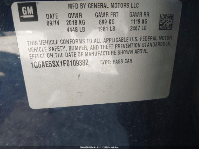 2015 CADILLAC ATS 1G6AE5SX1F0109382 Photo 8