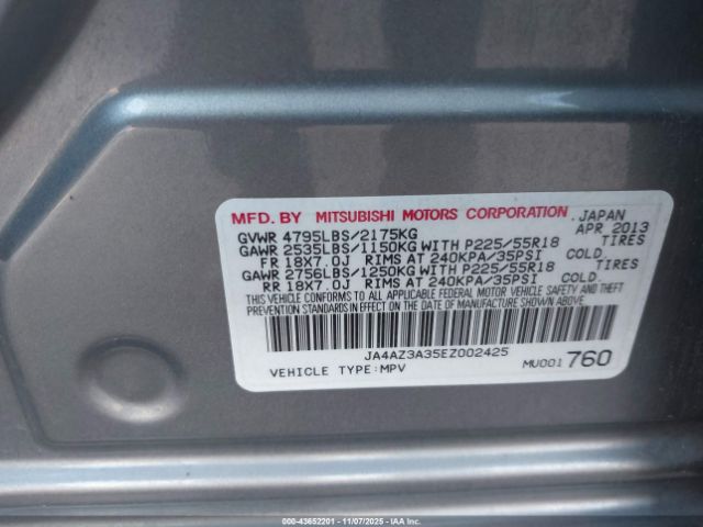 2014 MITSUBISHI OUTLANDER JA4AZ3A35EZ002425 Photo 8