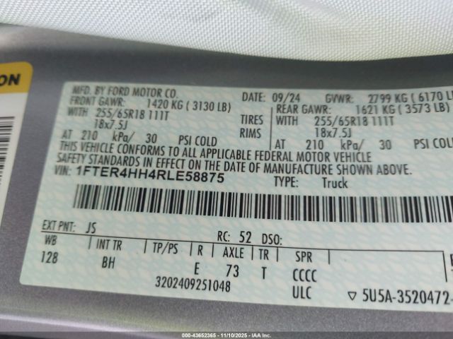 2024 FORD RANGER 1FTER4HH4RLE58875 Photo 8