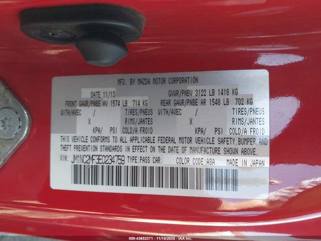 2014 MAZDA MX-5 MIATA JM1NC2MF3E0234759 Photo 8