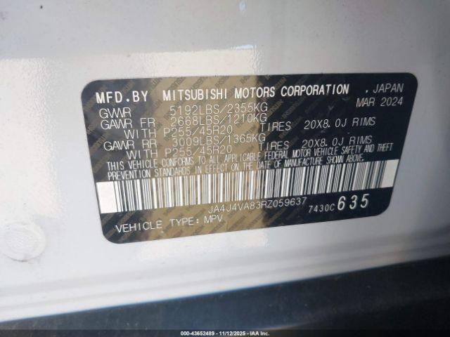 2024 MITSUBISHI OUTLANDER JA4J4VA83RZ059637 Photo 8