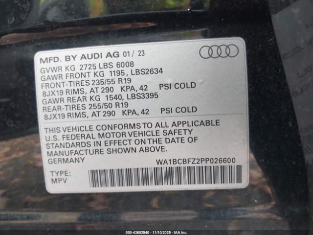 2023 AUDI Q4 E-TRON WA1BCBFZ2PP026600 Photo 8