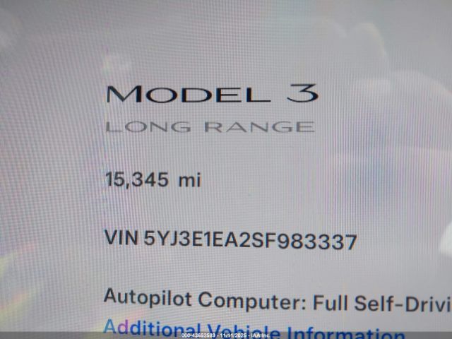 2025 TESLA MODEL 3 5YJ3E1EA2SF983337 Photo 6