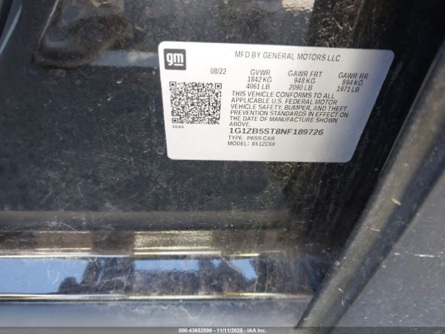 2022 CHEVROLET MALIBU 1G1ZB5ST8NF189726 Photo 8