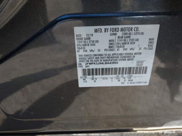 2020 FORD EDGE 2FMPK3J94LBA43892 Photo 8