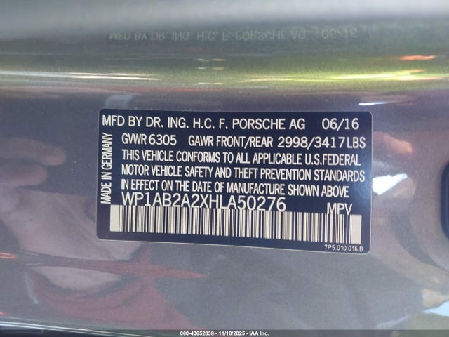 WP1AB2A2XHLA50276 Porsche CAYENNE S