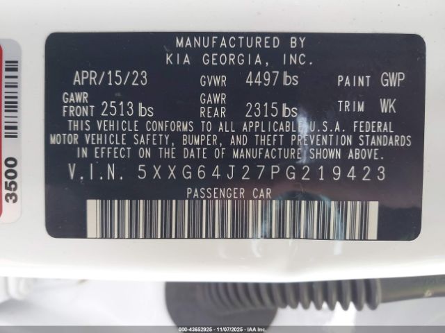 2023 KIA K5 5XXG64J27PG219423 Photo 8