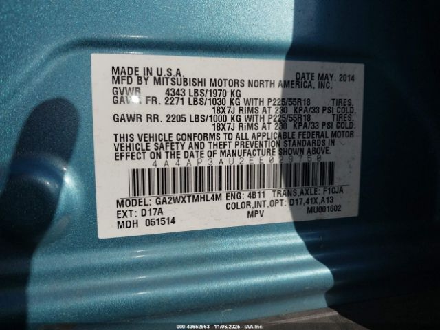 2014 MITSUBISHI OUTLANDER SPORT 4A4AP3AU2EE029750 Photo 8