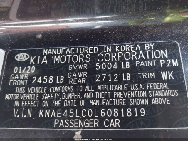 2020 KIA STINGER KNAE45LC0L6081819 Photo 8