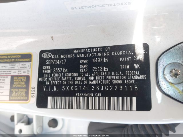 2018 KIA OPTIMA 5XXGT4L33JG223118 Photo 8