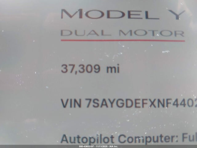 2022 TESLA MODEL Y 7SAYGDEFXNF440239 Photo 6