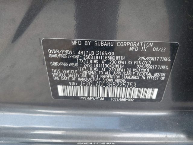 2024 SUBARU CROSSTREK JF2GUADC3R8225753 Photo 8