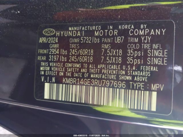 2024 HYUNDAI PALISADE KM8R14GE3RU797696 Photo 8
