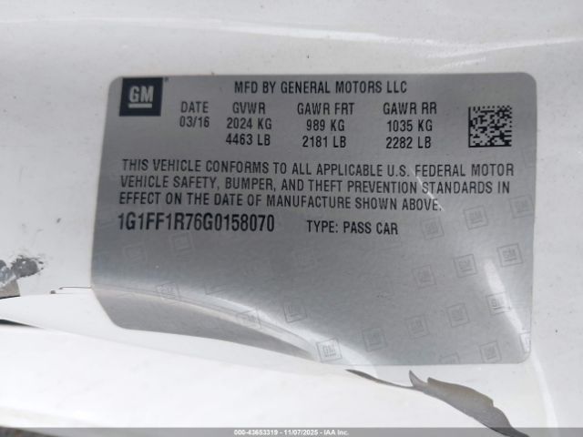 2016 CHEVROLET CAMARO 1G1FF1R76G0158070 Photo 8