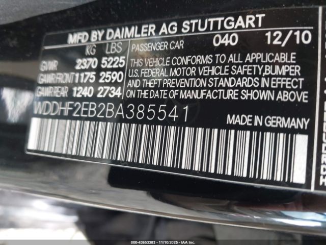 2011 MERCEDES-BENZ E 350 BLUETEC WDDHF2EB2BA385541 Photo 8