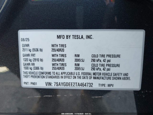 2026 TESLA MODEL Y 7SAYGDEE2TA464732 Photo 8